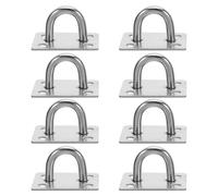 STOBAZA Lot de 8 Crochets Suspendre en Acier Inoxydable Supports Robustes Plaque en U Fixation Murale pour Hamac Paquet de Frappe et Balançoire Ancrage Pivotant Multifonction Usage