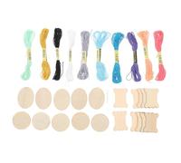 STOBAZA Lot Plaques Bois Rondes pour Broderie Point Croix DIY Matériau Bois Naturel sans Éclats Décorations Artisanales et Cadeaux pour Amateurs de Couture