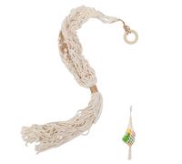 STOBAZA Macramé Tissé pour Fruits et Légumes Panier de Rangement Mural Respirant Coton Filet Réutilisable Décoratif pour Cuisine et Balcon Support Pratique pour Stockage Maison Beige