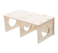 STOBAZA Maison de Hamster en Bois Massif Cachette pour Hamster et Cobaye Maison de Couchage et Rongeage Design Amusant Deux Pièces Adaptée Été Hiver