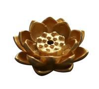 STOBAZA Mini Brûleur de Parfum en Alliage Forme Lotus Couleur Or, Support Pratique et Décoratif pour Salon et Contemplation