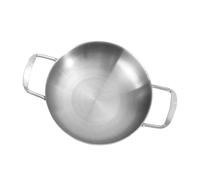 STOBAZA Mini Casserole Inox avec Poignées Larges Poêle Portable pour Fruits de Mer Cuisson Maison Cantine et Camping Surface Inox Résistante Aux Décolorations