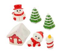 STOBAZA Mini Décoration Noël Figurines Miniatures Carton Père Noël Bonhomme De Neige Sapin Maison Micro-Paysage Décoration Intérieur