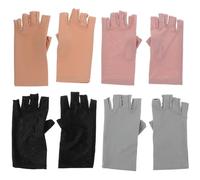 STOBAZA Mitaines De Protection Uv Pour Manucure 4 Paires Semi-ouverts En Spandex Pour Femmes Anti-soleil Léger Nail Art Et Soins Des Ongles Beige, Gris, Noir, Rose Poussière