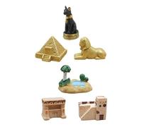 STOBAZA Modèle De Pyramide Égyptienne Décorative en Résine 6 Pièces - Figurines Antiques Détaillées - Ornement Pyramidal pour Bureau Et Décoration Intérieure