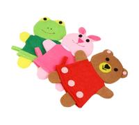 STOBAZA Moufles de Bain Exfoliants pour Garçon et Filles 3 Pièces Broderies Animaux Cartoon, Tailles Adaptées Bébé, Éponge de Douce pour Tout-petit, Utilisation Quotidienne Soin Peau