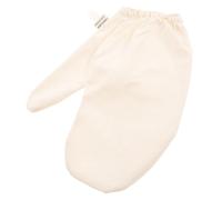 STOBAZA Moufles de Massage Ayurvédique en Soie Naturelle Beige avec Bande Élastique pour Brossage à Sec Doux, pour Massage à Domicile et Routines de Voyage