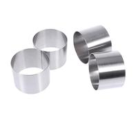 STOBAZA Moule à Gâteau Rond Mini 5X5X5 CM en Acier Inoxydable Lot de 4 Adapté aux Mousses, Biscuits et Pâtisseries pour Usage Domestique et Atelier