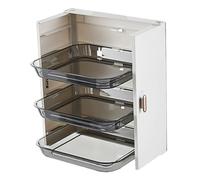 STOBAZA Organisateur de Cuisine Mural Niveaux pour Fruits Légumes et Accompagnements Support de Rangement sans Perçage pour Hot Pot Plateau de Service Multifonction Blanc Élégant