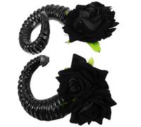STOBAZA Paire de Pinces à Cheveux en Plastique Noir Accessoires Élégants pour Cheveux Cornes de Mouton Gothiques pour Shooting et Cosplay Halloween