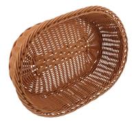 STOBAZA Panier à Fruits Ovale Tressé Main Corbeille Multifonction pour Fruits et Snacks Plateau de Service Plastique Effet Rotin pour Rangement Cuisine Maison