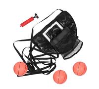 STOBAZA Panier de Basket pour Trampoline Noir avec 3 Mini Ballons et Pompe Incluse Kit de Basket-Ball Garçon et Filles, Accessoire Sportif Extérieur, Jeu de Coordination Œil-Main, Montage