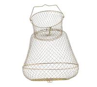 STOBAZA Panier de Métallique Pliable Filet Résistant à Usure avec Fond Plat et Poignée Panier à Mailles pour Poissons Crabes et Crevettes Léger et Facile à Transporter