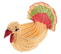 STOBAZA Panier de Rangement en Rotin Imitation, Forme de Poulet, Décoratif | Plastique Tressé, Usage Polyvalent, pour Pains et Garnitures, Style Charmant, la Cuisine et Comptoir