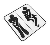 STOBAZA Panneau de signalisation des toilettes, panneaux d'identification des toilettes, Acrylique blanc auto-adhésif, motif clair, facile à installer, pour coffee shops et shops
