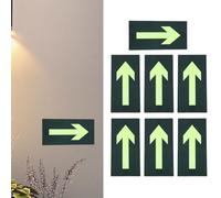 STOBAZA Panneaux de Sortie de Secours Lumineuses 8 Pièces Autocollants PVC Étanches Flèches Directionnelles pour Évacuation Incendie en Espaces Publics