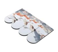 STOBAZA Paravent Pliant à 4 Panneaux en PVC Mousse et Acrylique Effet Miroir Blanc Décor Traditionnel Asiatique pour Bureau ou Décoration de Table Élégante