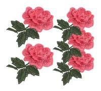 STOBAZA Patchs Brodés Faits Maison de Rose 5pcs en Polyester Décoratifs et Agréables Toucher pour Paquet et Vêtements, pour Jupes et Chemises