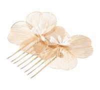 STOBAZA Peigne à Cheveux de Mariée Doré Fleurs Accessoire Coiffure Vintage pour Femmes et Filles Ornement Floral Baroque Mariage Anniversaire et Cérémonie Fixation Facile