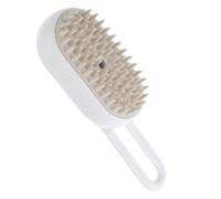 STOBAZA Peigne Électrique pour Animaux de Compagnie Blanc avec Tête de Brosse Massage et Fonction Spray, Brosse de Toilettage en Abs à Bouton Unique pour Chiens et Chats