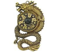 STOBAZA Pendentif Dragon Rétro en Laiton Vintage, Breloque Artisanale Solide, Décor Suspendu Porte-clés, Ornement Métal pour Bijoux Oriental et Décoration Noël, Accessoire Feng Shui