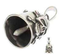 STOBAZA Pendentif Style Punk Vintage Tête de Mort Argenté en Acier