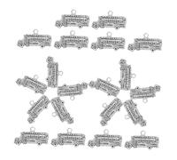 STOBAZA Pendentifs Bus Alliage Écolier 20 Pcs Argenté, Breloques Bijoux Diy Pour Bracelets Colliers, Matériel Création Scolaire Garçon Et Filles Enseignants Motif Bus Usage Loisirs Créatifs