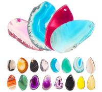 STOBAZA Pendentifs en Agate Naturelle 20 Pcs 30-50 Mm Tranches Colorées Trou pour Décoration Collier Soi-même Bijoux DIY Charme Pierres Précieuses Artisanat