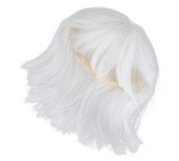 STOBAZA Perruque Blanche avec Frange pour Femme Synthétique et Lisse Accessoire de Cosplay Déguisement et Fête Perruques Courtes et -longues pour Usage Quotidien