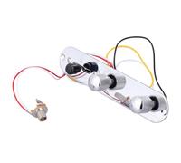 STOBAZA Plaque de Contrôle pour Guitare Électrique Type Ensemble Complet Métal Chromé avec Manette Switch et Prise Jack Compatible Remplacement Facile