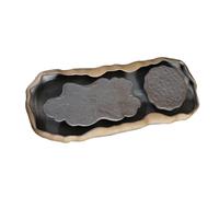 STOBAZA Plateau de Service à Thé Céramique Lotus Support pour Théière Décor Zen Japonais pour Cérémonie Du Thé Kung Fu Petit Plateau Pratique et Décoratif