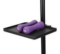 STOBAZA Plateau Porte-microphone en Abs Noir Surface Lisse et Hauteur Ajustable, Support de Pied de Microphone pour Live Broadcast et Rangement D'accessoires
