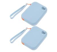 STOBAZA Pochette Imperméable en Silicone 2pcs pour Rangement Clés et Accessoires Petits, Flexible et Robuste, Mini Porte-Monnaie Compact pour Usage Quotidien Bureau, Bleu