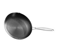 STOBAZA Poêle à Frire Inox 26 Cm Nid D’abeille Antiadhésive, Poêle à Sauter Wok pour Plaque Électrique, Ustensile Cuisine Quotidien, Facile à Nettoyer, Accessoire la Cuisine Robuste