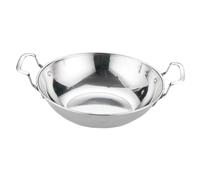STOBAZA Poêle Inox Acier Inoxydable avec Double Poignée Antidérapante Casserole de Cuisine Réutilisable pour Plaques Induction et Usage Domestique