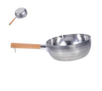 STOBAZA Poêle Japonaise Aluminium avec Manche Ergonomique Becs V pour Versement Facile Cuisson Feu Ouvert pour Lait Nouilles et Soupes Non Compatible Induction