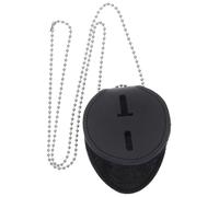STOBAZA Porte-badge D'identification Professionnelle Ovale en Cuir Pu Noir avec Design Multifonctionnel et Chaînette Pratique pour Bureau et Événements Sociaux