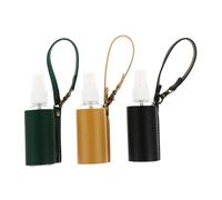 STOBAZA Porte-clés 3 Pièces Housse En Pu Pour Petite Bouteille Vaporisateur Portable - Taille Compacte - Couleurs Jaune Noir Vert - Utilisation Voyage Shopping Camping