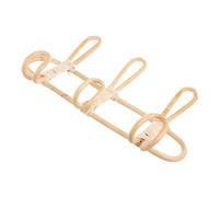 STOBAZA Porte-manteau Mural Rotin Naturel 3 Crochets Fait Main Rangement Vêtements Chambre Décoration Vintage