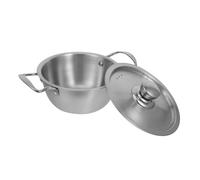 STOBAZA Pot à Ramen Coréen Acier Inoxydable avec Poignées Doubles Casserole Polyvalente pour Cuisine de Nouilles Soupes et Ragoûts Compatible Feux Usage Familial et Quotidien
