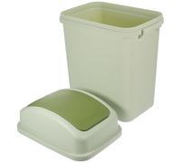 STOBAZA Poubelle à Couvercle Basculant et Couleur Vert Clair Grosse Capacité en Pp Design Mince Pratique et Fonctionnelle pour Salle de Bain et Vie Quotidienne