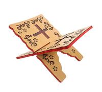 STOBAZA Pupitre de Lecture Coran en Bois Naturel 33x23 Cm, Étagère Biblique Sculptée, Support de Lecture Multifonction pour Maison, Bureau et Décoration Intérieure