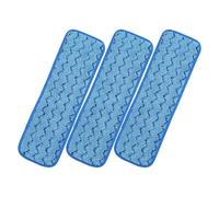 STOBAZA Recharge Serpillère Microfibre Réutilisable 3 Pièces Design Adhésif Sécurisé, Lingettes de Nettoyage pour Sol Bleu, Tête de Balai Compatible pour Usage Domestique