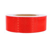 STOBAZA Ruban Réfléchissant de Sécurité Rouge Pvc à Motif Alvéolé | Améliore la Visibilité, Résiste à L’eau, Contourne les Formes, pour Véhicules et Zones de Transport