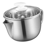 STOBAZA Séparateur de Graisse Passoire et Couvercle pour Soupe en Acier Inoxydable 1000ml Anti-débordement Bol Cuisine Restaurant Hôtel