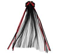 STOBAZA Serrage-tête Fleuri Noir Halloween avec Voilette et Ruban