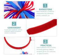 STOBAZA Serrage-tête Rouge Blanc Bleu En Laine à Trois Couleurs│accessoire De Coiffure│couvre-chef Féminin│pour Fête Du Jour De L'indépendance│bandeau Patriotique Festif