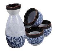 STOBAZA Service à Saké Céramique Japonaise Design Vagues Adapté pour Thé Saké Et Eau Lors Occasions Spéciales