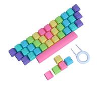 STOBAZA Set de 39 Capuchons de Clavier Arc-en-Ciel en Pbt avec Extracteur, Touches Colorées pour Clavier DIY, Protection Anti-poussière et Sensations de Frappe Satisfaisantes
