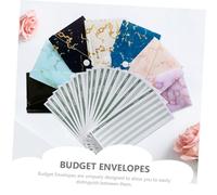 STOBAZA Set de Enveloppes Budget Marbre Autocollants Système Enveloppes pour Espèces Portable Léger et Pratique pour Gestion Financière Quotidienne